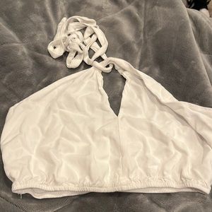 white pacsun tie halter top